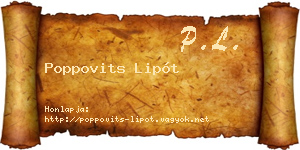 Poppovits Lipót névjegykártya